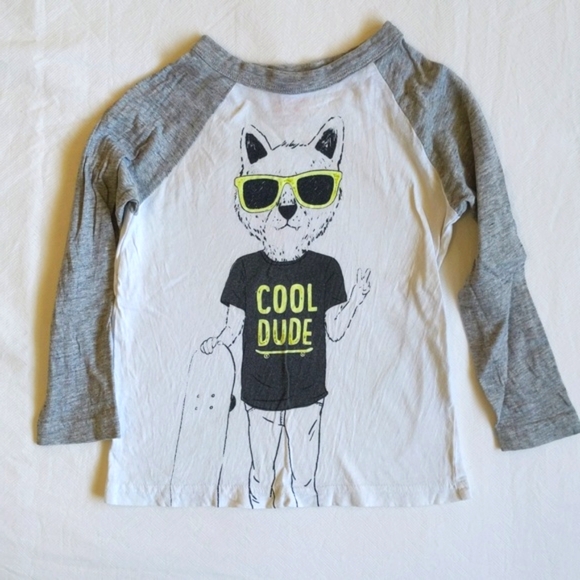 joe fresh fox dude graphic raglan long sleeve shirt 2T toddler boys - Picture 1 of 8
